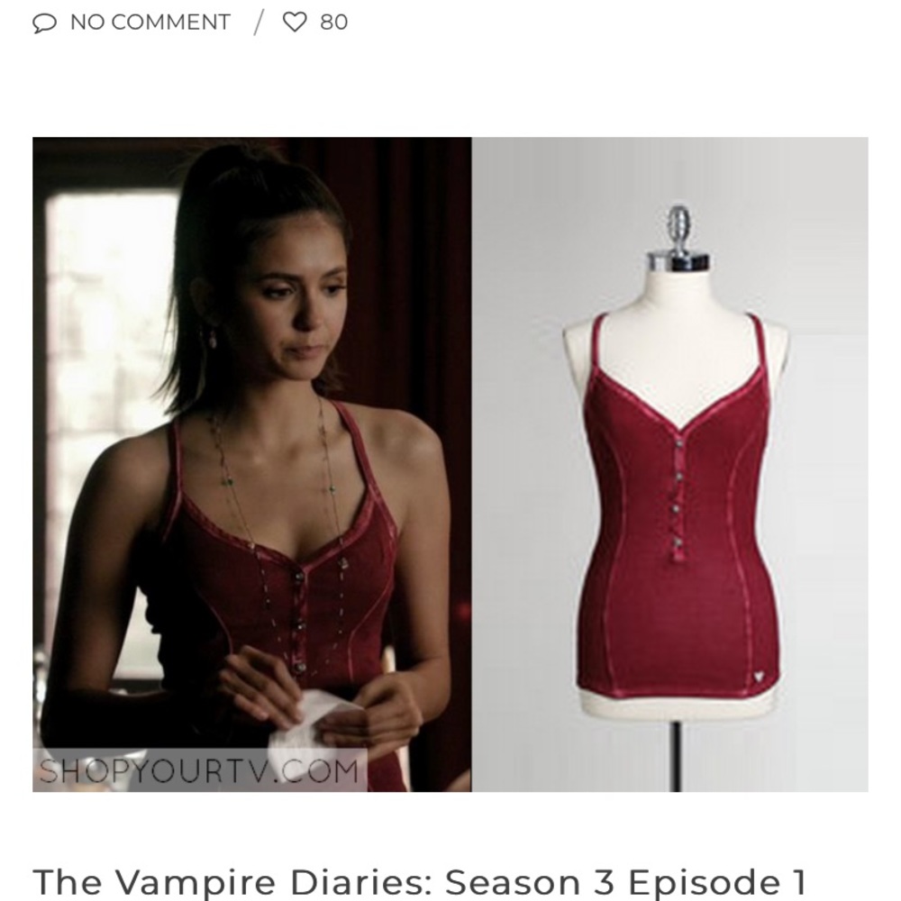 COPY - Purple Guess “Lily” henley tank ASO Elena Gilbert